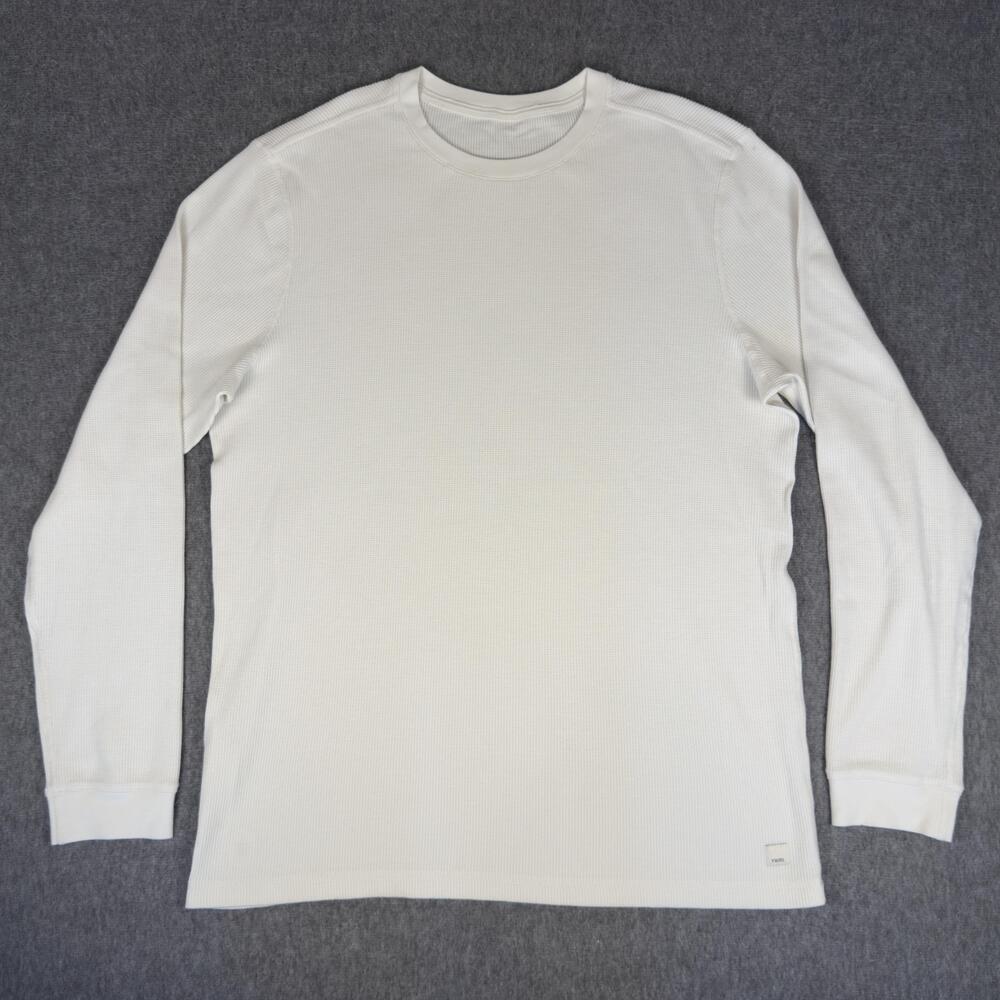 Vuori Shirt Mens XL White Long Sleeve Waffle Thermal Crewneck Base Layer V176